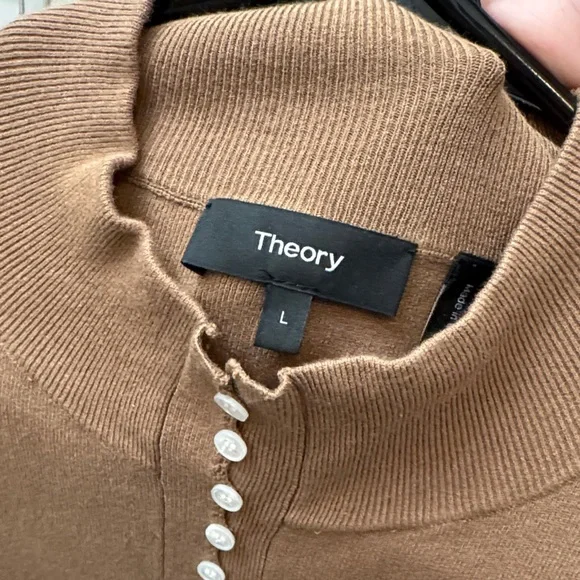 Theory Women's Tan Cardigan Sweater Dress - Picture 2 of 3